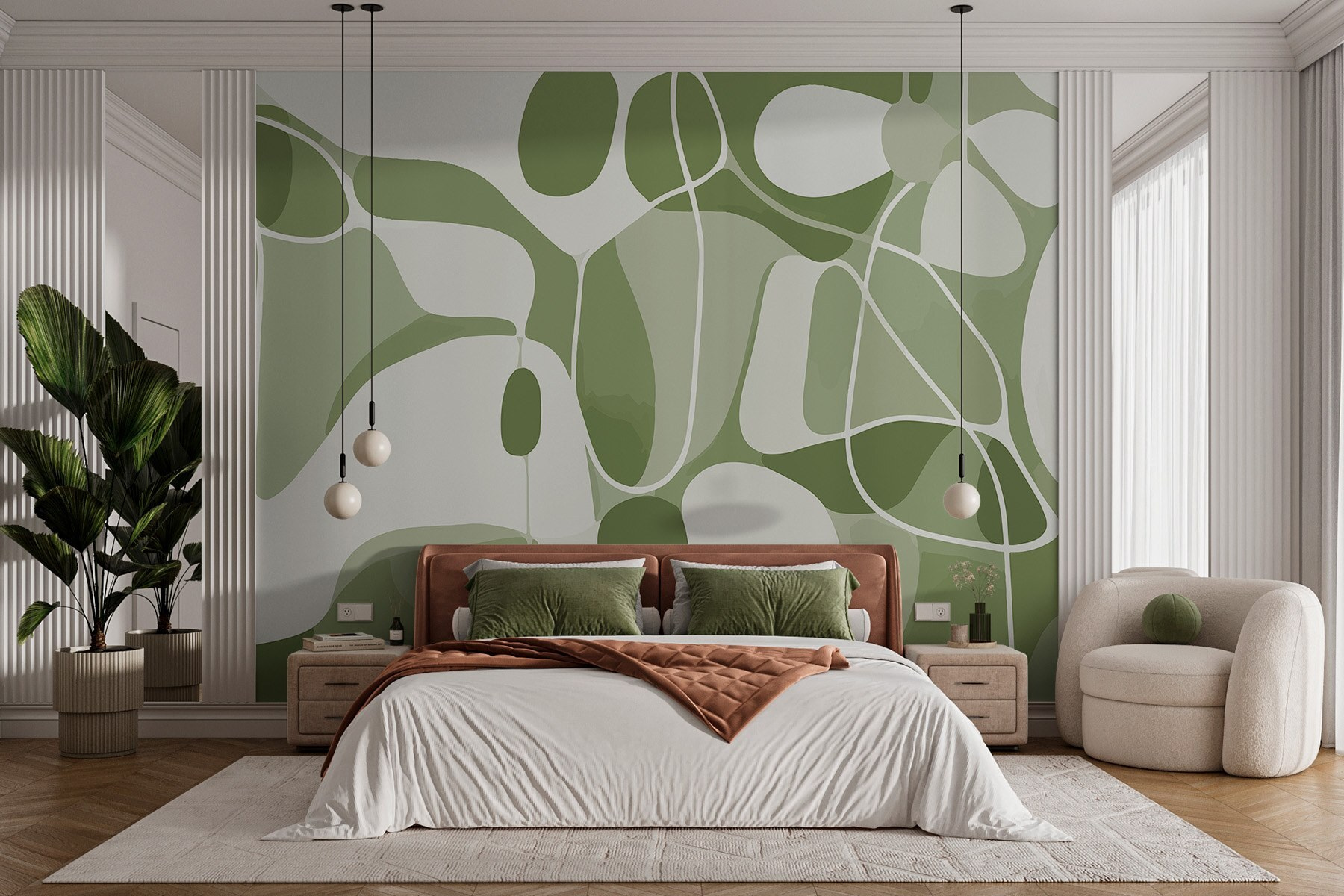 Green and white pattern Green and white pattern