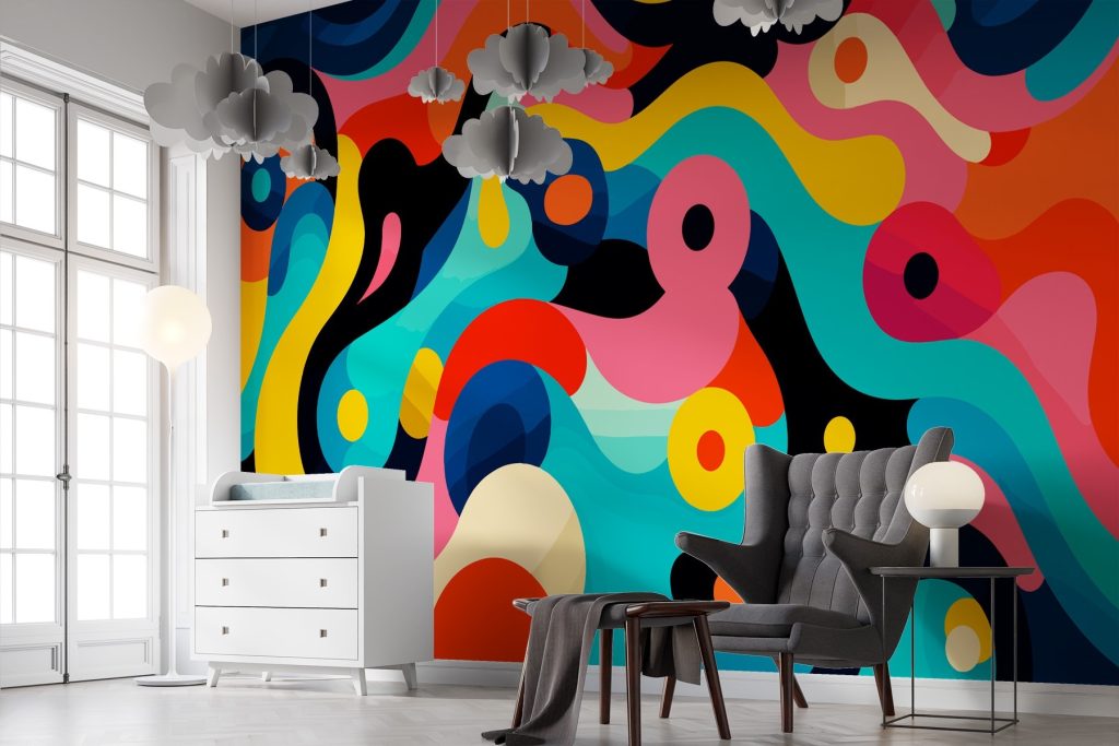 Colorful pattern with circles and dots