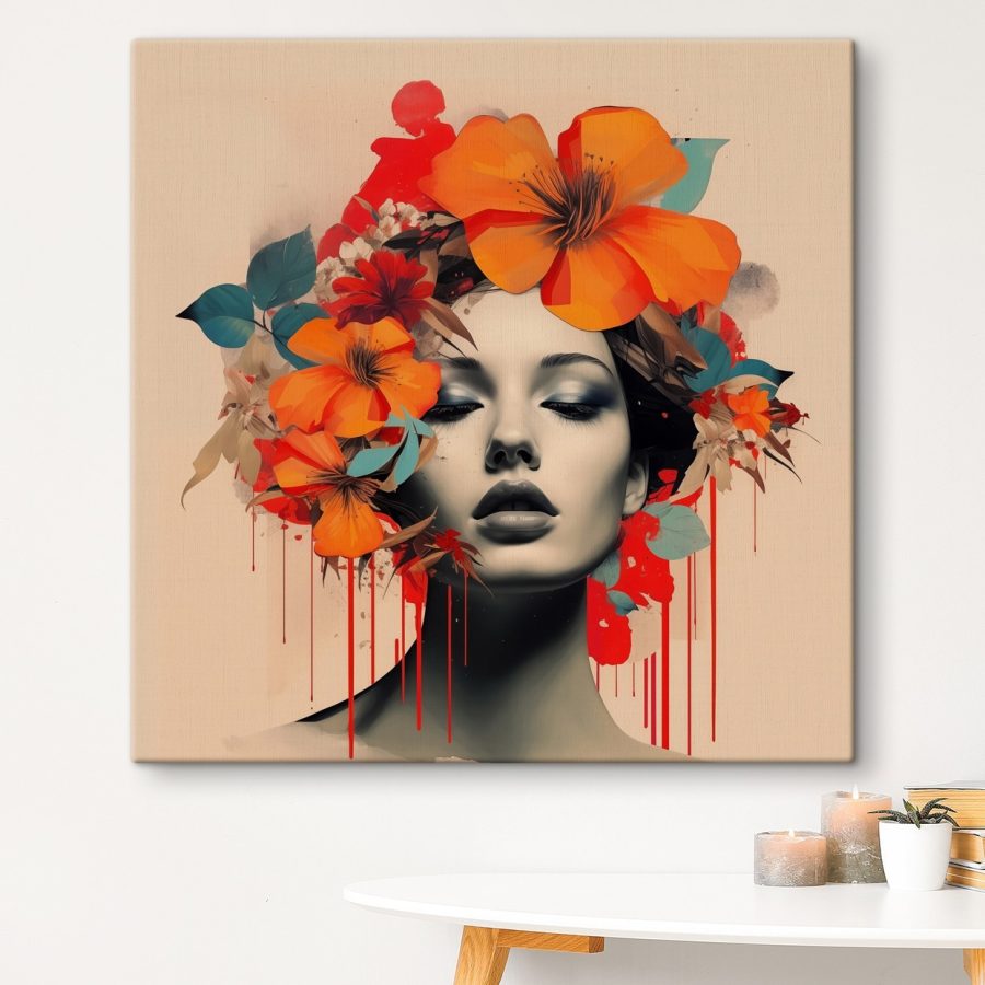 Frau mit Blumen im Haar Frau mit Blumen im Haar