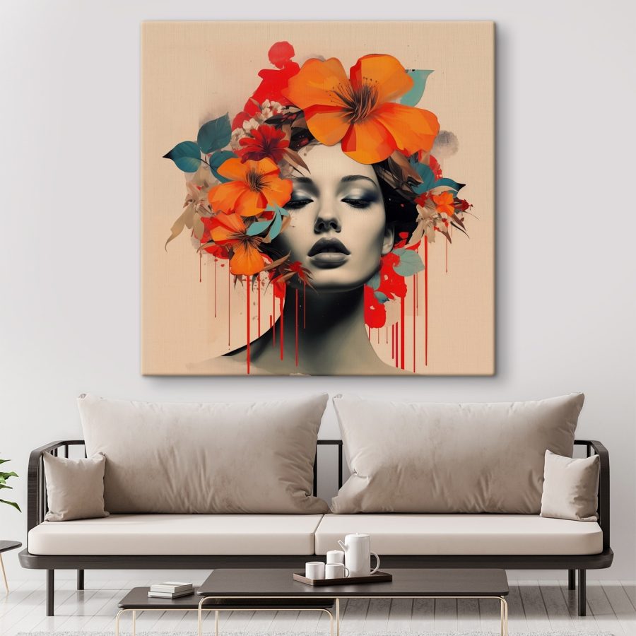 Frau mit Blumen im Haar Frau mit Blumen im Haar