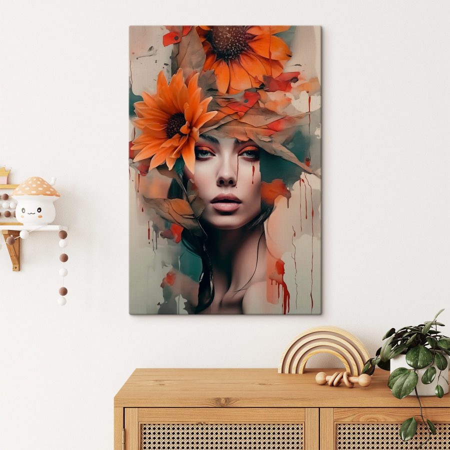 Frau mit Blumen im Haar Frau mit Blumen im Haar