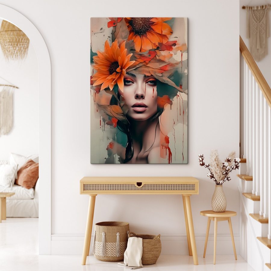 Frau mit Blumen im Haar Frau mit Blumen im Haar
