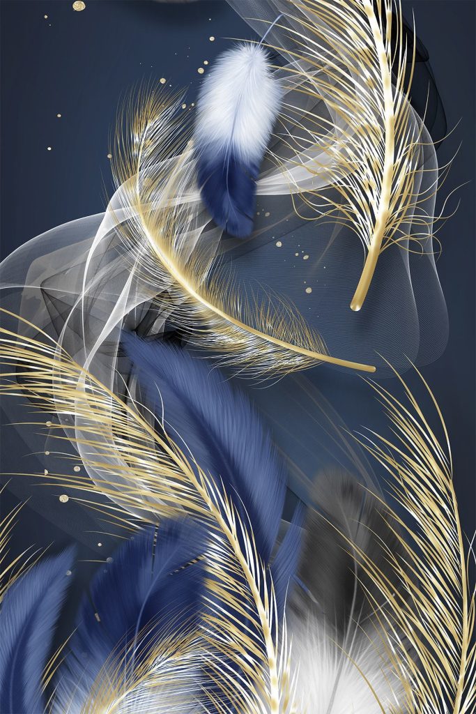 Ethereal feathers in midnight hues