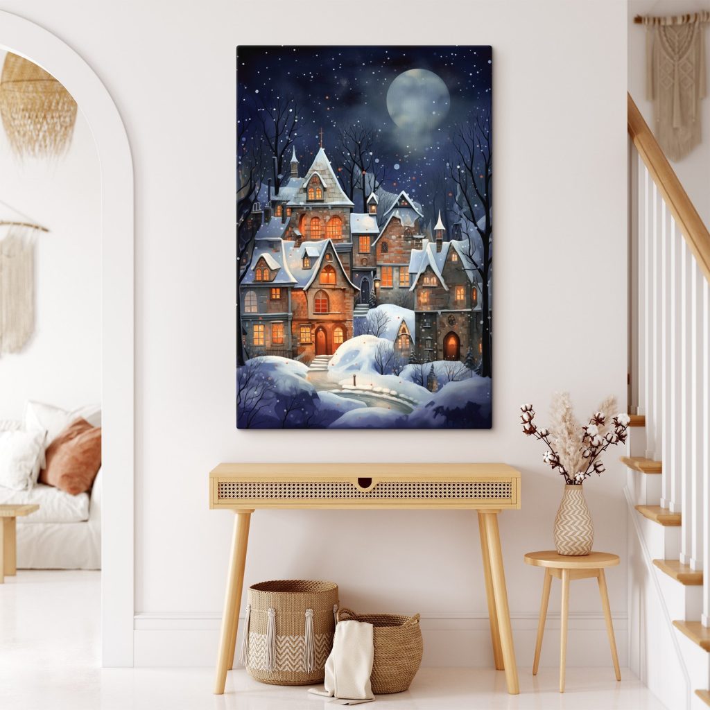 Snow covered houses in a snowy forest Snow covered houses in a snowy forest
