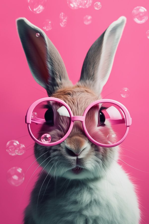 Kaninchen mit rosa Brille Kaninchen mit rosa Brille