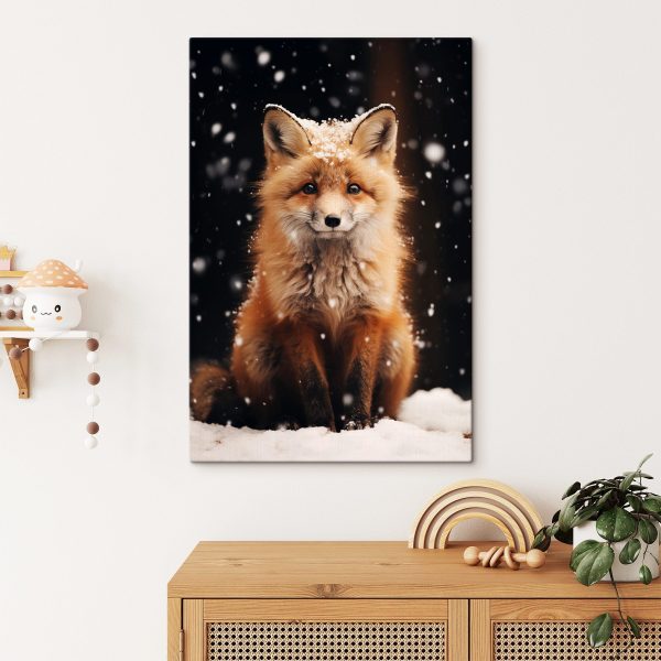 Fuchs mit Schnee auf dem Kopf Fuchs mit Schnee auf dem Kopf