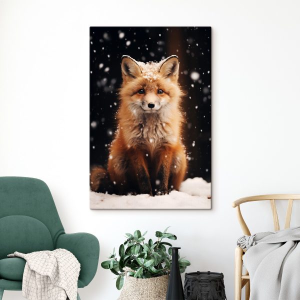 Fuchs mit Schnee auf dem Kopf Fuchs mit Schnee auf dem Kopf