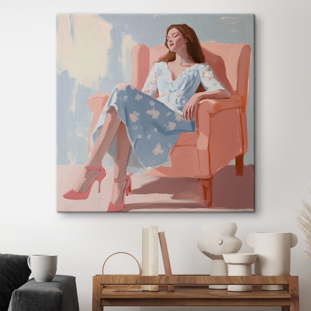 Woman sitting in a chair Woman sitting in a chair