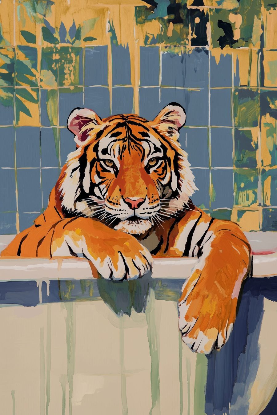 Tiger in einer Badewanne Tiger in einer Badewanne