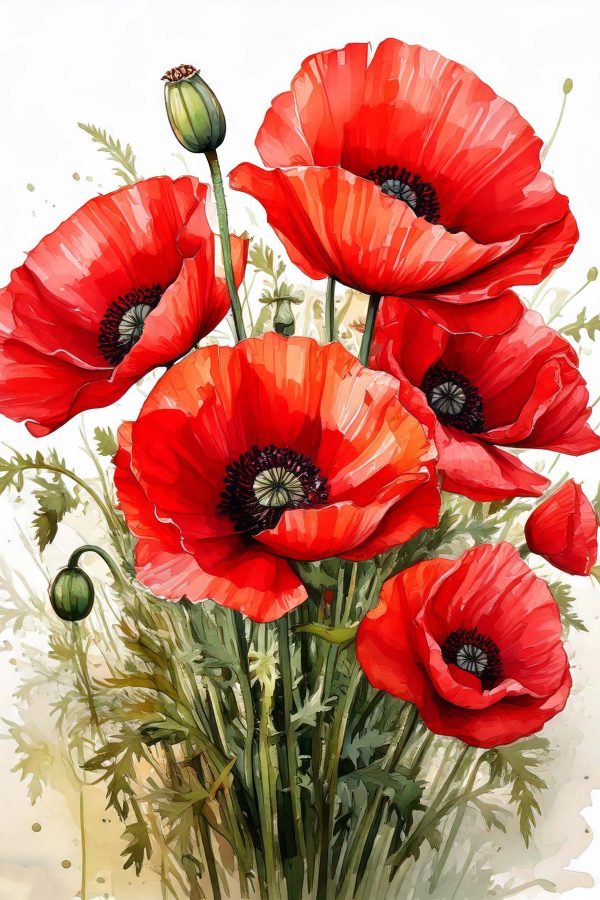 Malerei von roten Blumen Malerei von roten Blumen