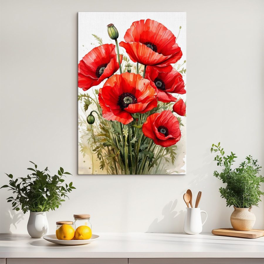 Malerei von roten Blumen