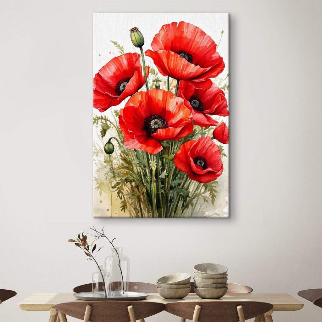 Painting of red flowers