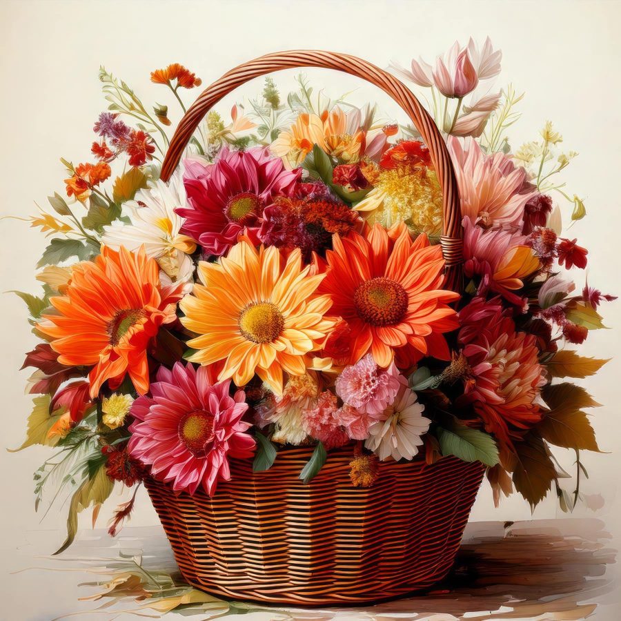 Korb mit Blumen