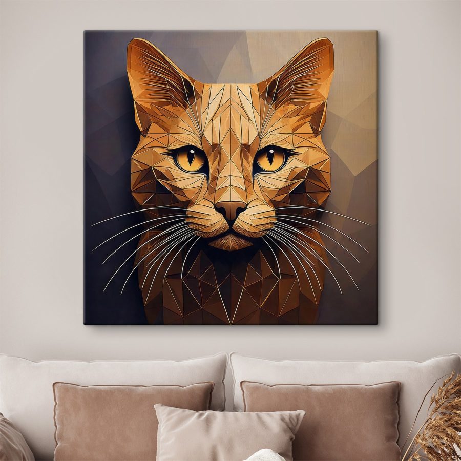 Katze mit Low-Poly-Design