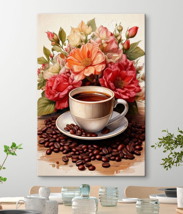 Tasse Kaffee und Blumen Tasse Kaffee und Blumen