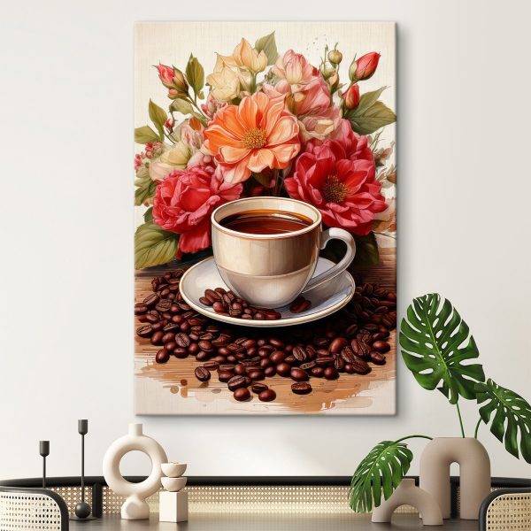 Tasse Kaffee und Blumen Tasse Kaffee und Blumen
