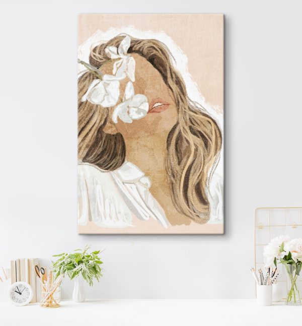 Frau mit Blumen im Haar Frau mit Blumen im Haar
