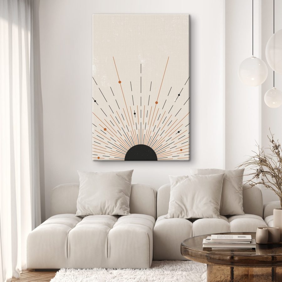 Sunburst mit Linien und Punkten