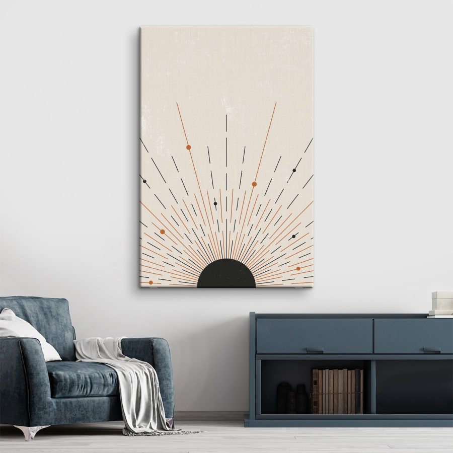 Sunburst mit Linien und Punkten