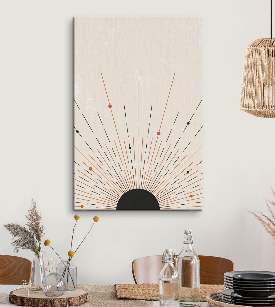 Sunburst mit Linien und Punkten