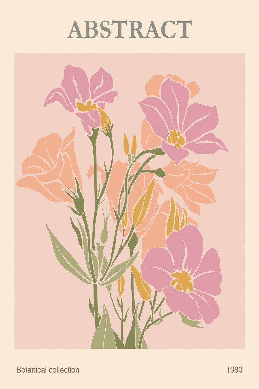 Botanische Eleganz im Vintage-Stil, 1980