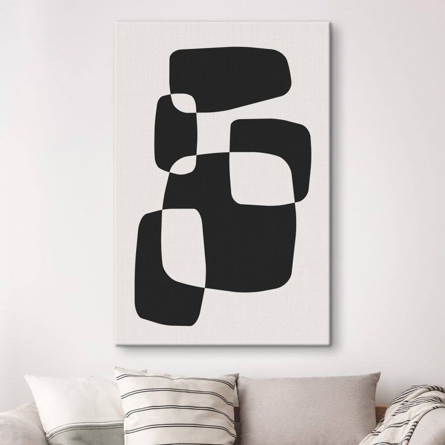 Schwarzes und weißes Bild von Quadraten