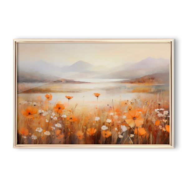 Gemälde von Blumen auf einem Feld Wandbilder Gemälde von Blumen auf einem Feld