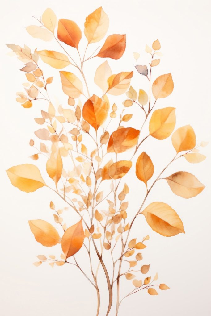 Watercolor painting of leaves Watercolor painting of leaves