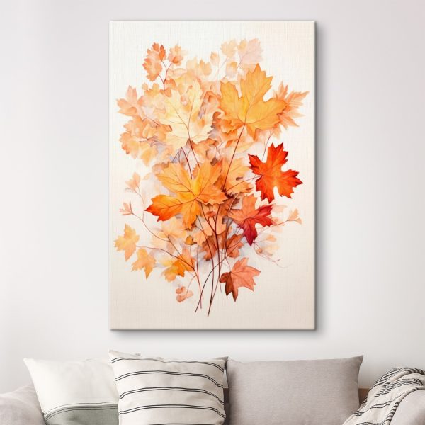 Malerei von orangen und braunen Blättern Malerei von orangen und braunen Blättern