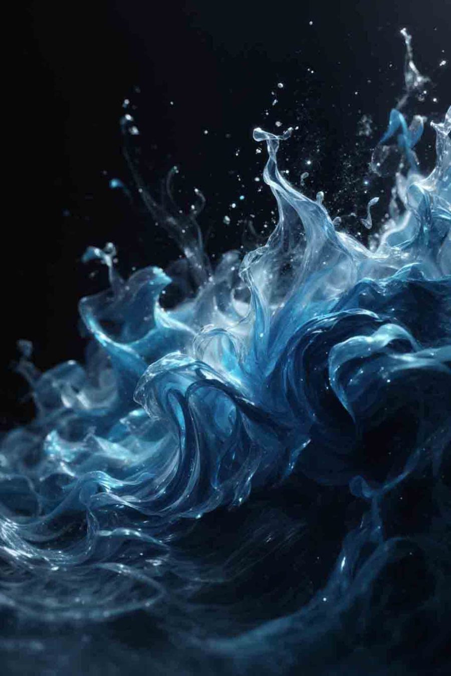 Blaue Flüssigkeit im Wasser