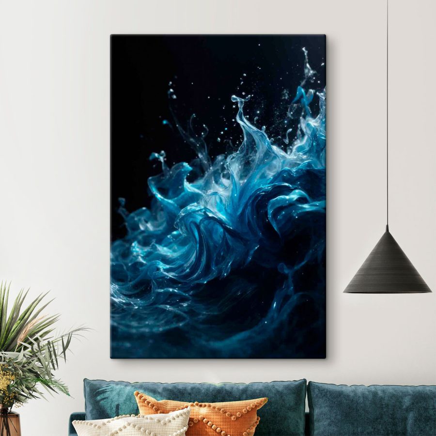 Blaue Flüssigkeit im Wasser