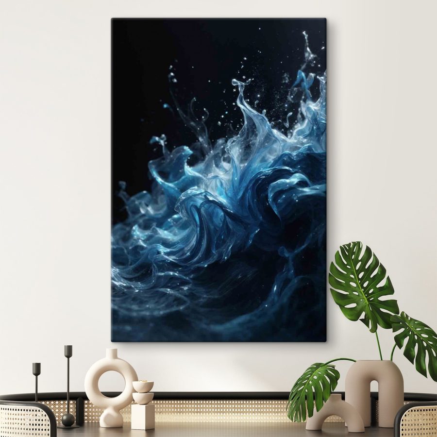 Blaue Flüssigkeit im Wasser
