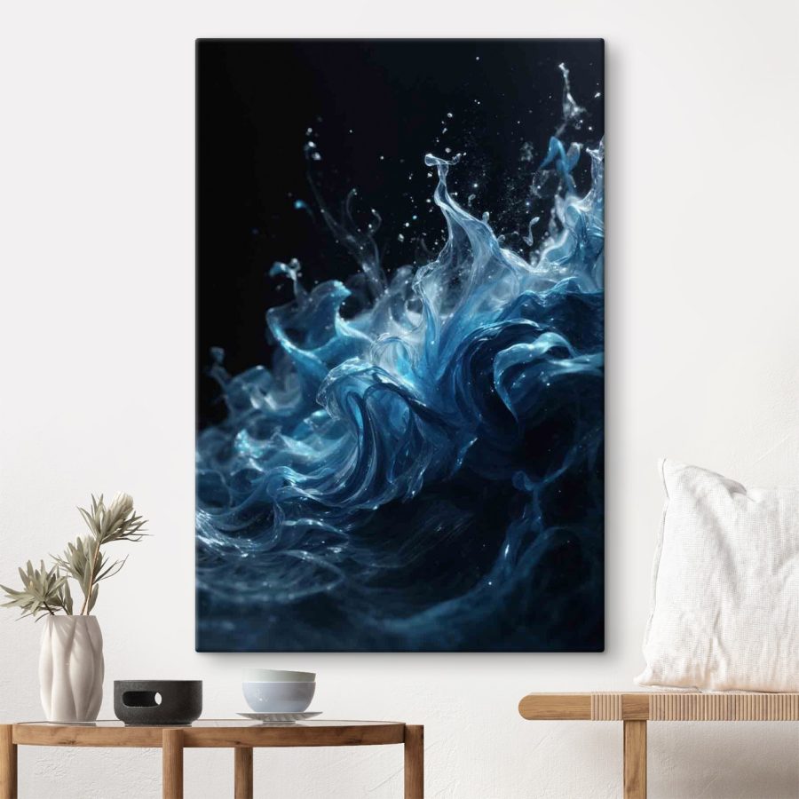 Blaue Flüssigkeit im Wasser