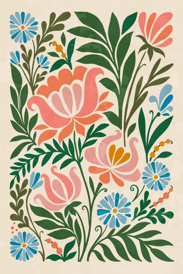 Canvas prints Colorful floral design on a white background Canvas prints Colorful floral design on a white background