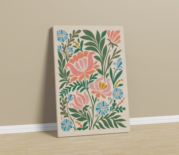 Canvas prints Colorful floral design on a white background Canvas prints Colorful floral design on a white background