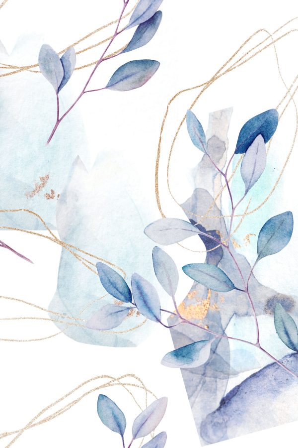 Eleganz in Aquarell und Blättern Eleganz in Aquarell und Blättern