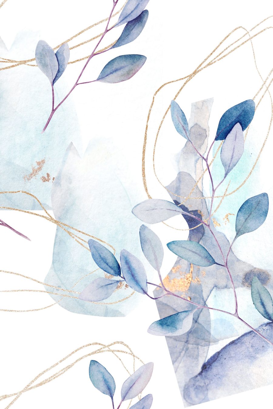 Eleganz in Aquarell und Blättern