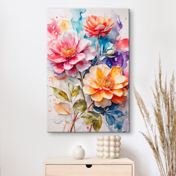 Canvas prints Painting of flowers on a colorful background Canvas prints Painting of flowers on a colorful background