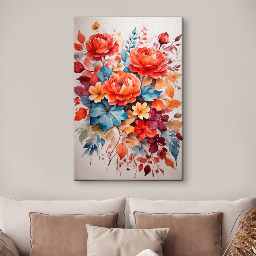Malerei von Blumen und Blättern Malerei von Blumen und Blättern