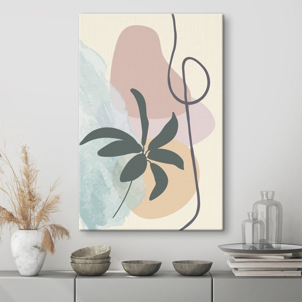 Plant with leaves and a spiral