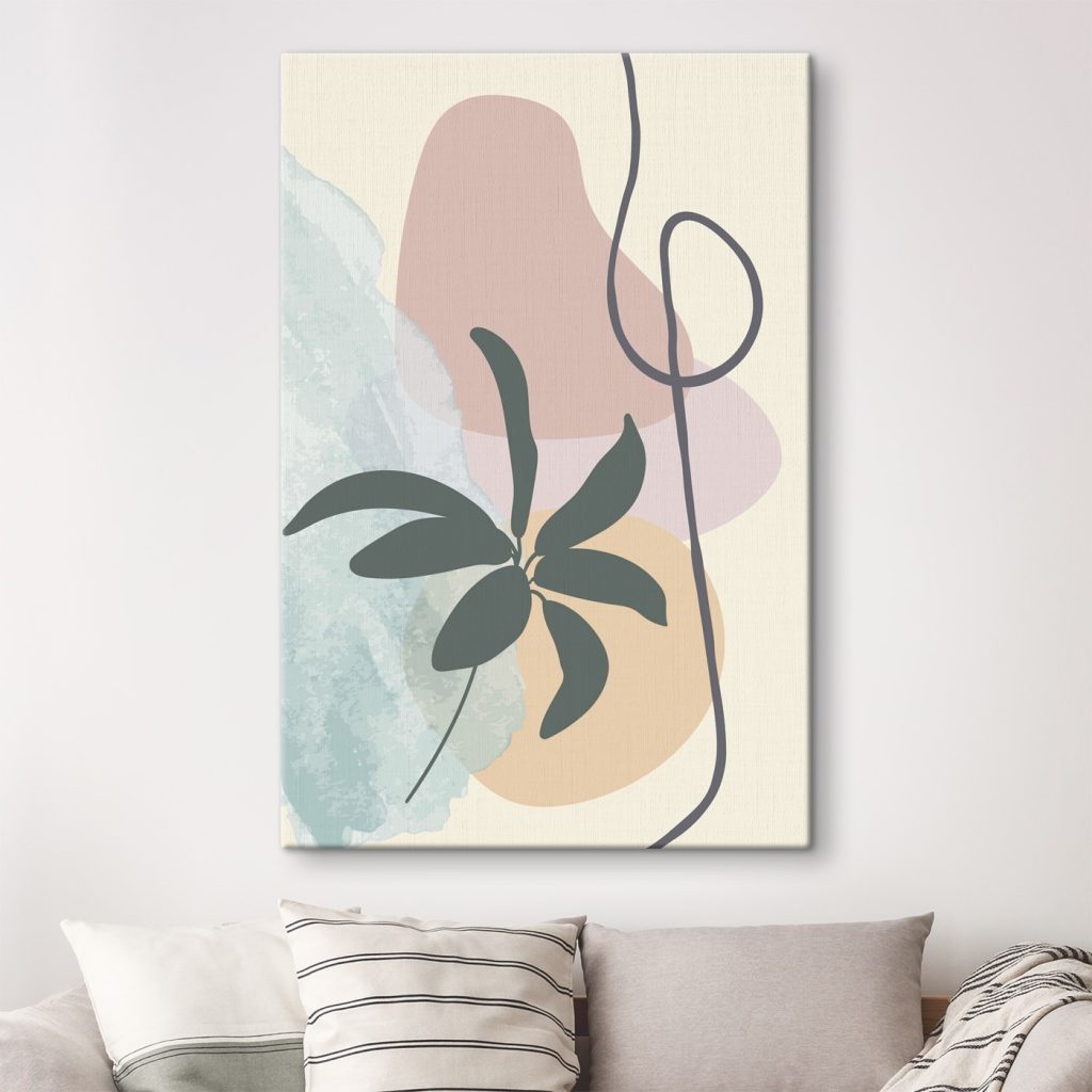 Plant with leaves and a spiral