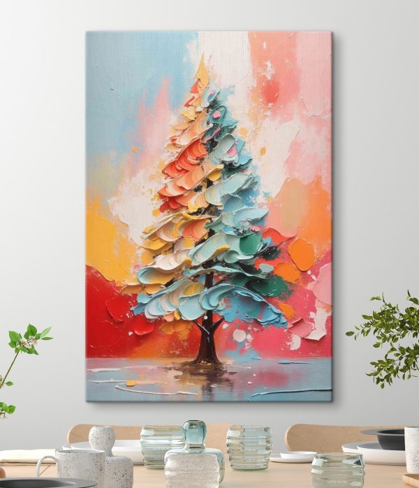 Malerei eines Baumes mit verschiedenen Farben Malerei eines Baumes mit verschiedenen Farben