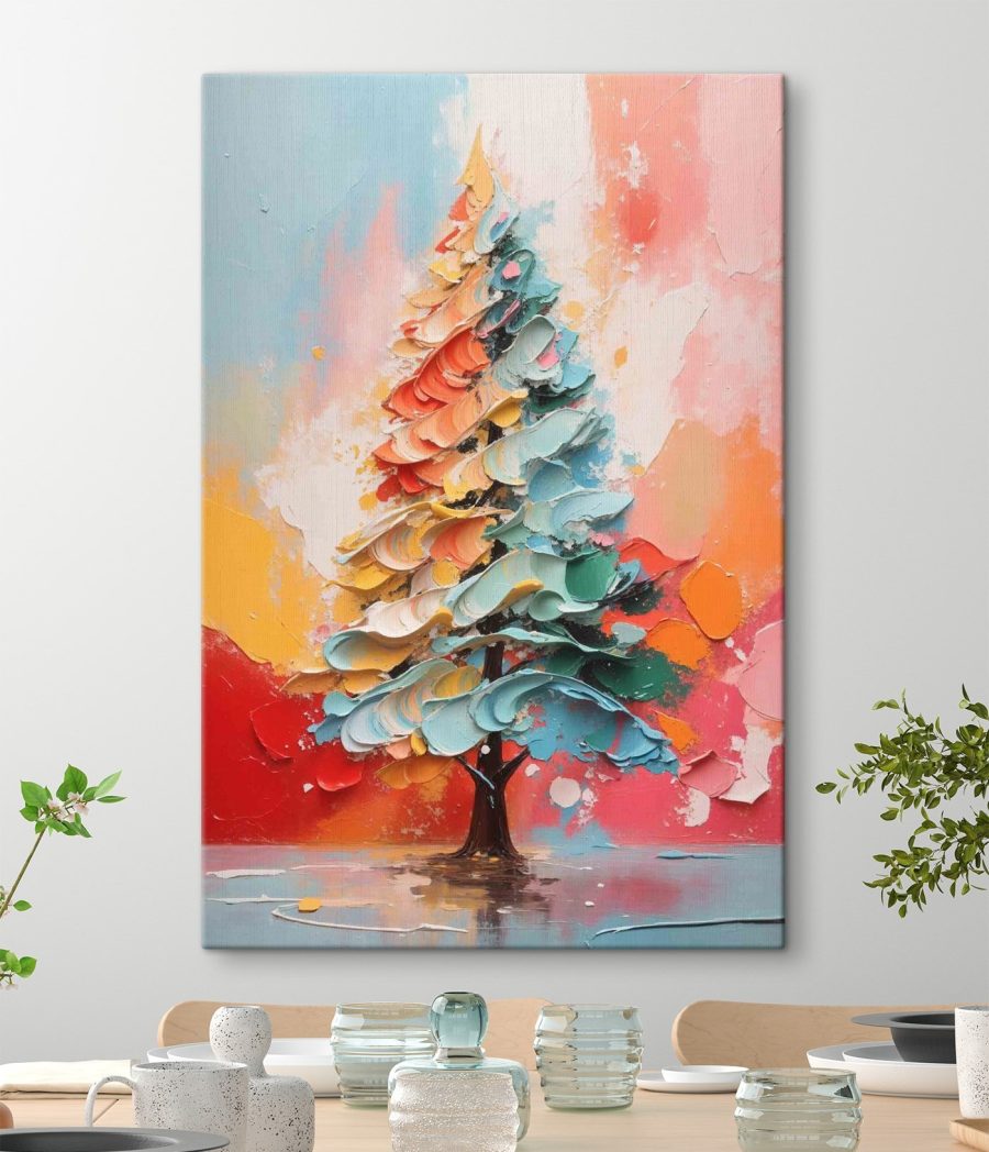 Malerei eines Baumes mit verschiedenen Farben Malerei eines Baumes mit verschiedenen Farben