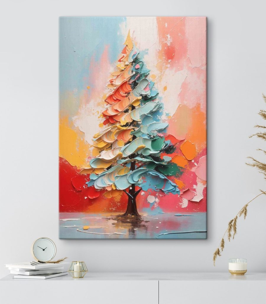 Malerei eines Baumes mit verschiedenen Farben Malerei eines Baumes mit verschiedenen Farben