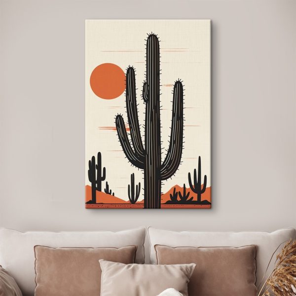 Kaktus mit einer Sonne im Hintergrund Kaktus mit einer Sonne im Hintergrund