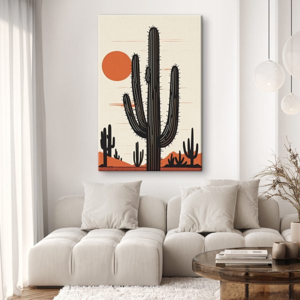Kaktus mit einer Sonne im Hintergrund Kaktus mit einer Sonne im Hintergrund