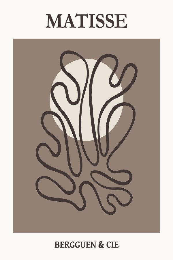 Brown and white drawing of a plant Brown and white drawing of a plant