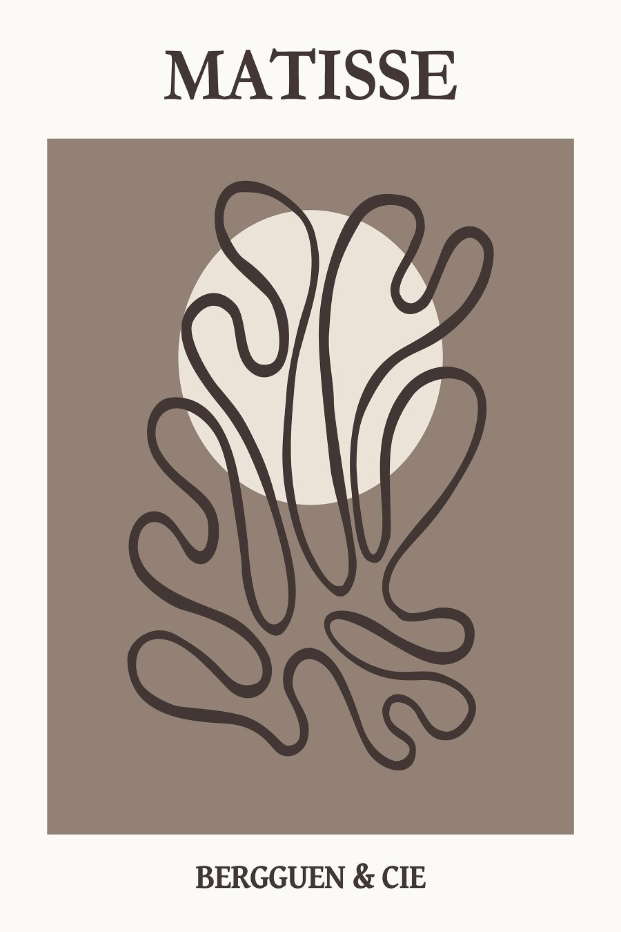 Brown and white drawing of a plant Brown and white drawing of a plant