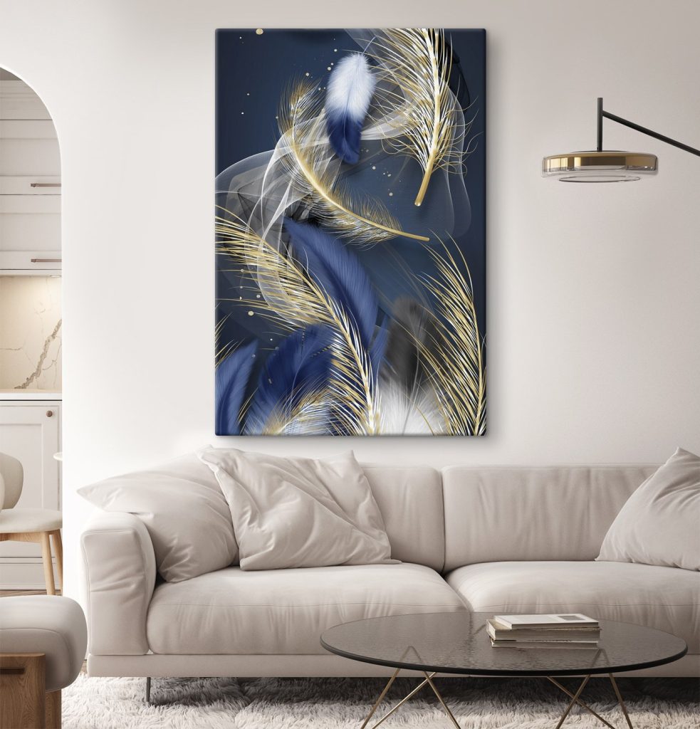 Ethereal feathers in midnight hues