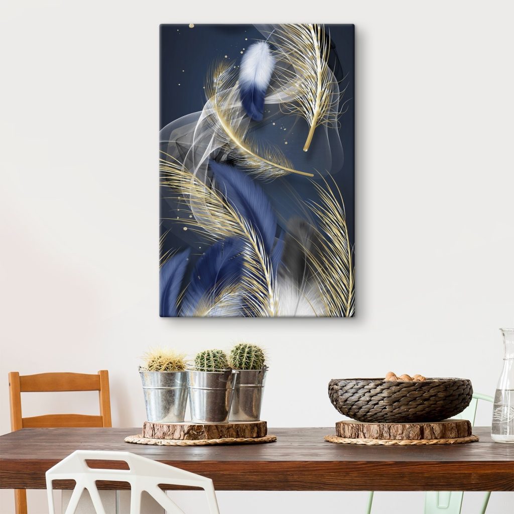 Ethereal feathers in midnight hues